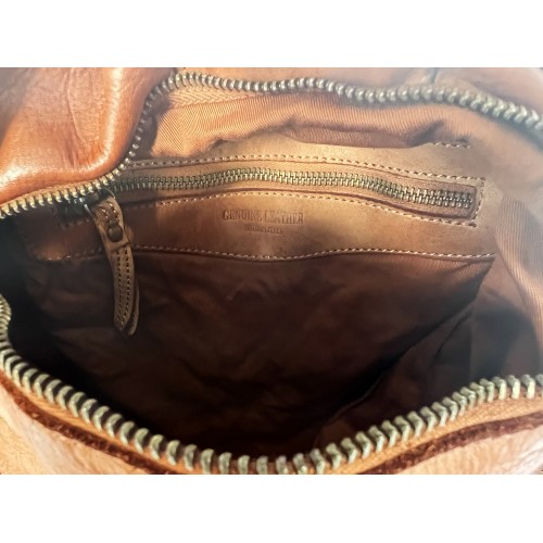 Vintage Cognac Leather Backpack Jerry