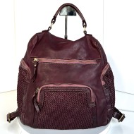 Aged Red-Wine Leather Backpack Jerry