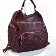 Aged Red-Wine Leather Backpack Jerry
