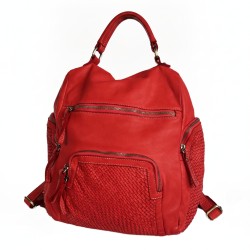 Jerry Red Washed Leather Backpack Jerry Red Washed Leather Backpack