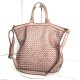 Handcrafted Baby Pink Washed Woven Leather Tote Bag Kaila