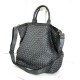 Handcrafted Grey Washed Woven Leather Tote Bag Modern Calm Kaila