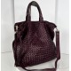 Red Wine Washed Woven Leather Tote crossbody Kaila