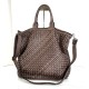 Kaila Taupe Washed Woven Leather Tote Handbag