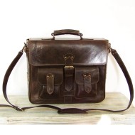 leather briefcase Maor handcrafted messenger bag