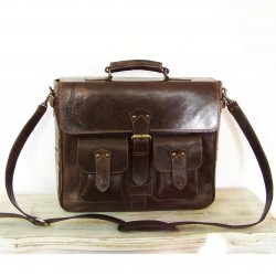 leather briefcase Maor handcrafted messenger bag