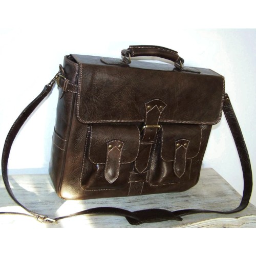 leather briefcase Maor handcrafted messenger bag