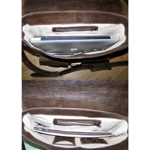 leather briefcase Maor handcrafted messenger bag