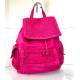 Ronald Rucksack aus gewaschenem Leder in Fuchsia mit geflochtenen Klappen - Handgefertigte Ledertasche aus Italien: Details und Trageansichten