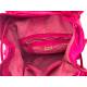 Ronald Rucksack aus gewaschenem Leder in Fuchsia mit geflochtenen Klappen - Handgefertigte Ledertasche aus Italien: Details und Trageansichten