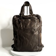 Leather Backpack Dark Brown Roni