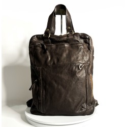 Leather Backpack Dark Brown Roni