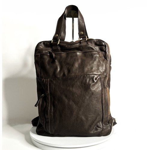 Leather Backpack Dark Brown Roni