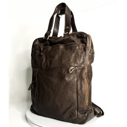 Leather Backpack Dark Brown Roni