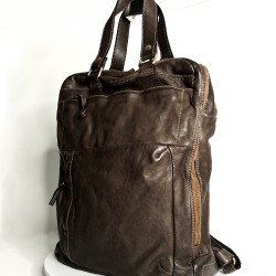 Leather Backpack Dark Brown Roni