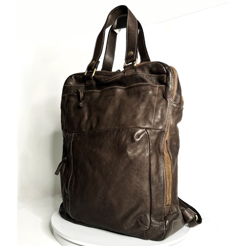 Leather Backpack Dark Brown Roni