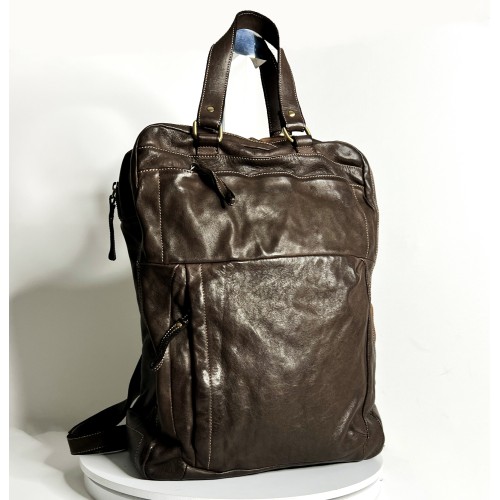 Leather Backpack Dark Brown Roni