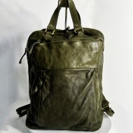 Leather Backpack Military Green Roni