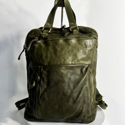 Leather Backpack Military Green Roni