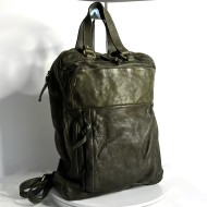 Leather Backpack Military Green Roni