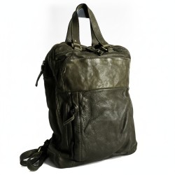 Roni Military Green Distressed Leather Backpack Roni Military Green Distressed Leather Backpack