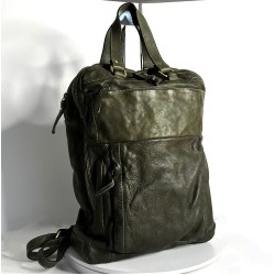 Leather Backpack Military Green Roni