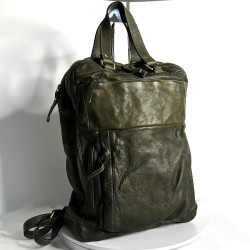 Leather Backpack Military Green Roni