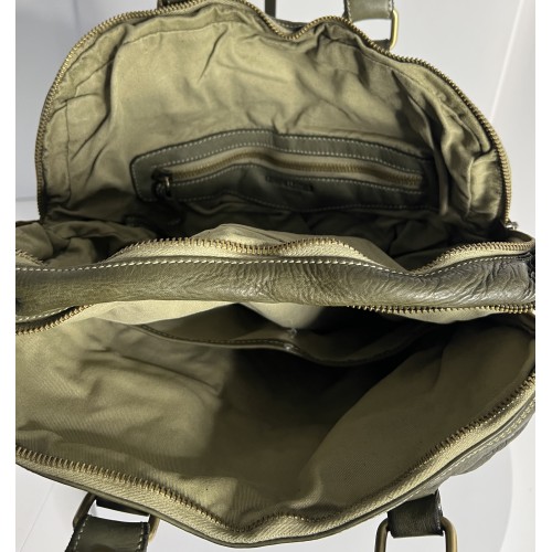Leather Backpack Military Green Roni