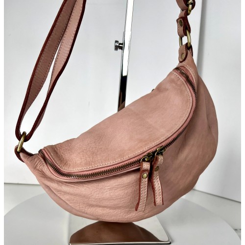 Baby Pink Leather Belt Bag Simon Feminine & Chic