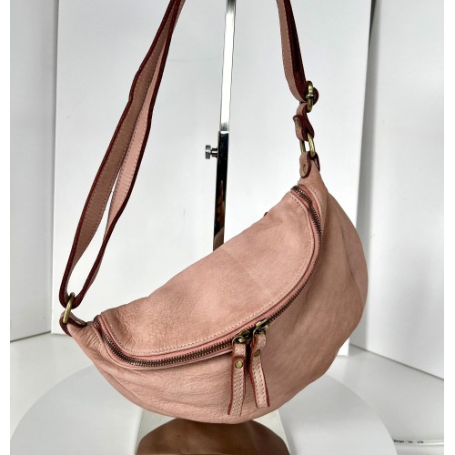 Baby Pink Leather Belt Bag Simon Feminine & Chic