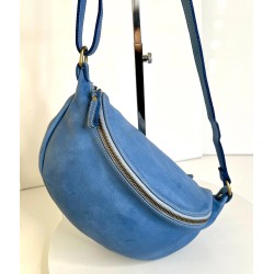 Blue Denim Leather Belt Bag Simon Laid-Back Style