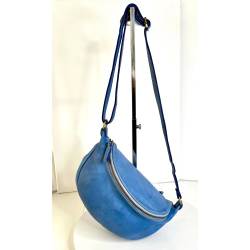 Blue Denim Leather Belt Bag Simon Laid-Back Style