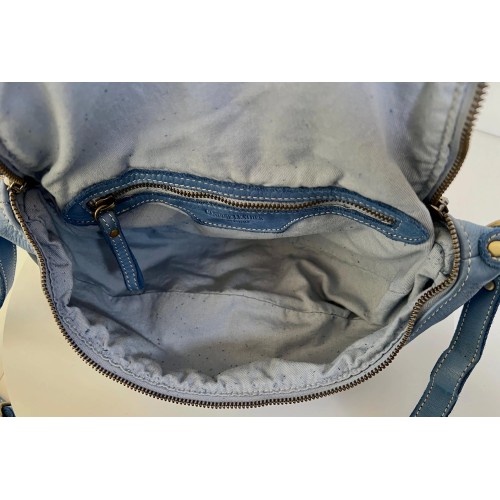Blue Denim Leather Belt Bag Simon Laid-Back Style