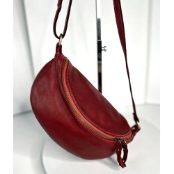 Cherry Red Leather Belt Bag Simon Vibrant Italian Leather