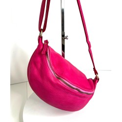 Fuchsia Leather Belt Bag Simon Glamorous Style