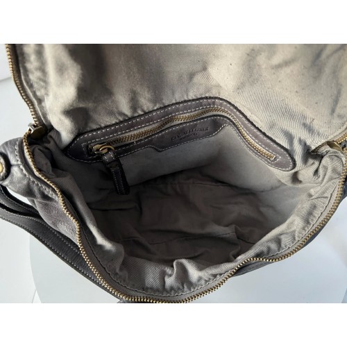 Grey Leather Belt Bag Simon Contemporary Style