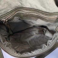 Military Green Leather Belt Bag Italian Crossbody Simon