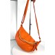 Orange Belt Bag Energetic Italian Leather Crossbody Simon