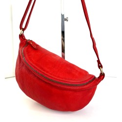 Red Leather Belt Bag Simon Statement Style