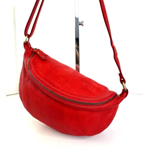 Red Leather Belt Bag Simon Statement Style