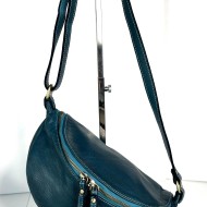 Teal Blue Leather Belt Bag Simon Ocean-Inspired Style