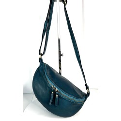Teal Blue Leather Belt Bag Simon Ocean-Inspired Style