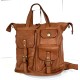 Cognac Leather Convertible Backpack Tote Stella