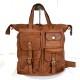 Cognac Leather Convertible Backpack Tote Stella