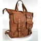 Cognac Leather Convertible Backpack Tote Stella