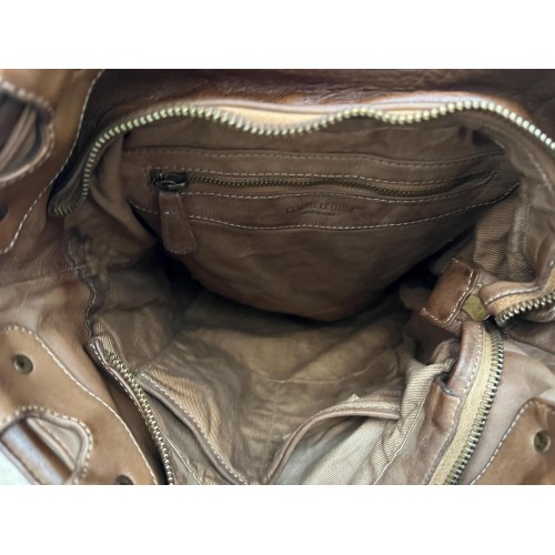 Victoria Dark Brown Espresso Leather Foldover Tote Bag